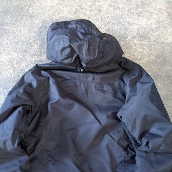 Vintage Pulse Windbreaker Jacket Womens L Black Hooded Full Zip Insulated Winter - Picture 5 of 8